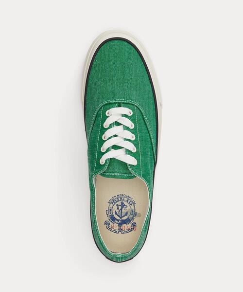 POLO RALPH LAUREN(ポロ ラルフ ローレン)の「Keaton ウォッシュド キャンバス スニーカー(スニーカー・メンズ・グリーン・9D/9.5D/8.5D/8D)」の5枚目の写真