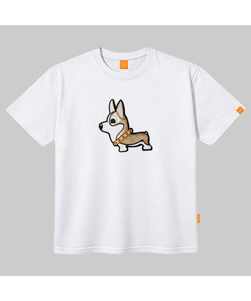 LLAMO（エラモ）の「ゴールドコギ 半袖Tシャツ 男女共用 ビッグサイズ S 4XL（Tシャツ/カットソー・レディース・レッド/ブラック/ベージュ/ホワイト・SMALL/X-LARGE/4XL/3XL/LARGE/MEDIUM/2XL）」の2枚目の写真