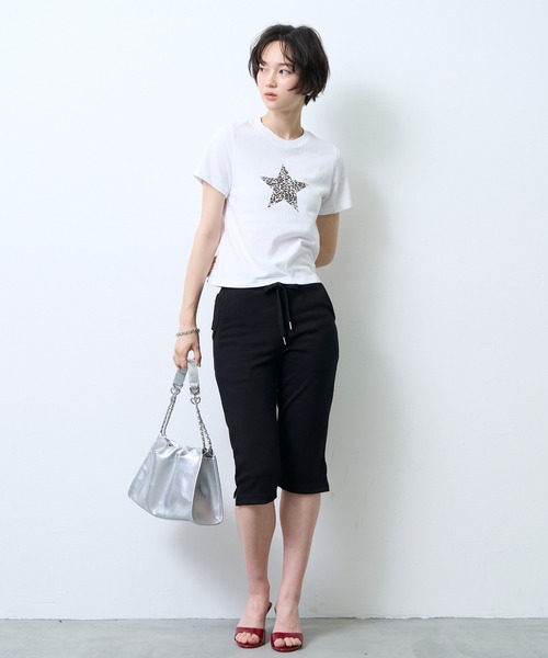 NUJOH(ヌゾ)の「Leopard Star Tee / レオパードスターTシャツ(Tシャツ/カットソー・レディース・ブラック/ホワイト・FREE)」の9枚目の写真