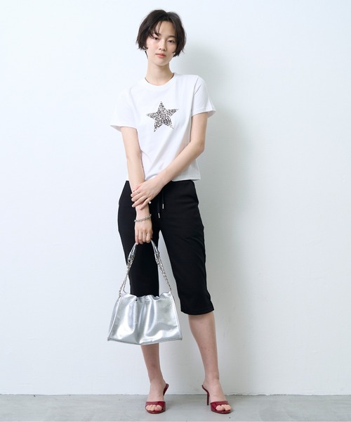 NUJOH(ヌゾ)の「Leopard Star Tee / レオパードスターTシャツ(Tシャツ/カットソー・レディース・ブラック/ホワイト・FREE)」の8枚目の写真