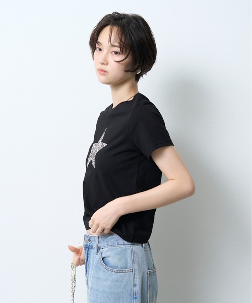 NUJOH(ヌゾ)の「Leopard Star Tee / レオパードスターTシャツ(Tシャツ/カットソー・レディース・ブラック/ホワイト・FREE)」の15枚目の写真