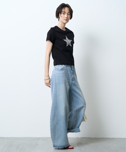 NUJOH(ヌゾ)の「Leopard Star Tee / レオパードスターTシャツ(Tシャツ/カットソー・レディース・ブラック/ホワイト・FREE)」の22枚目の写真