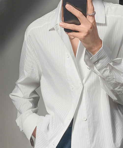 WESTBOY(ウエストボーイ)の「Y2K ユニセックス ダブルボタン オープンカラーシャツ WO26W1TP12(シャツ/ブラウス・メンズ・イエロー/ホワイト・FREE)」の1枚目の写真