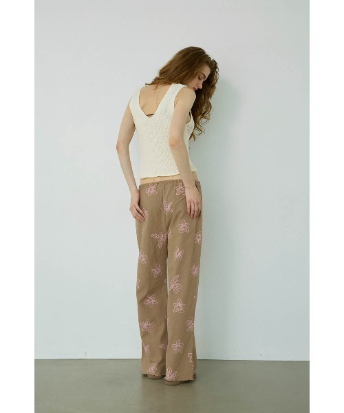 ALEXIA STAM（アリシアスタン）の「Floral Wide Linen Pants /フラワープリントリネンパンツ（その他パンツ・レディース・ベージュ/ブラウン・S/M）」の5枚目の写真