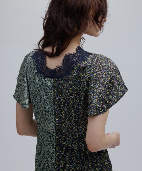 Ameri(アメリ)の「LOUISE PATTERN DOCKING DRESS(ドレス・レディース・ブラウン/ネイビー・MEDIUM/SMALL)」の16枚目の写真