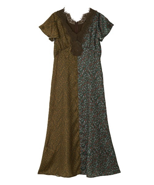 Ameri(アメリ)の「LOUISE PATTERN DOCKING DRESS(ドレス・レディース・ブラウン/ネイビー・MEDIUM/SMALL)」の20枚目の写真