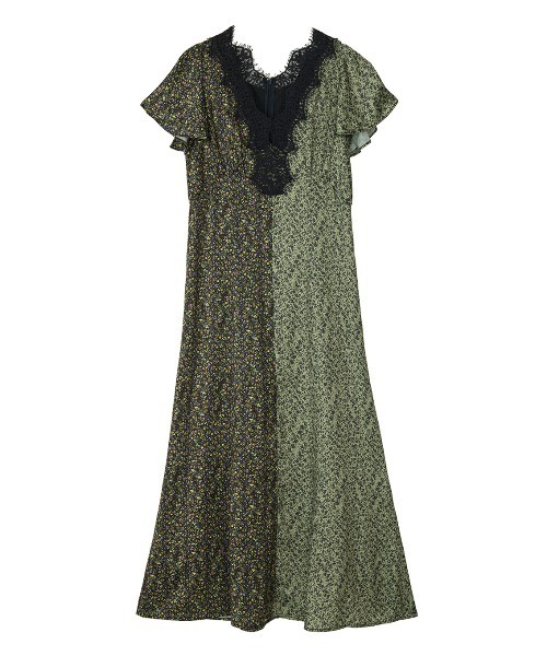 Ameri(アメリ)の「LOUISE PATTERN DOCKING DRESS(ドレス・レディース・ブラウン/ネイビー・MEDIUM/SMALL)」の21枚目の写真