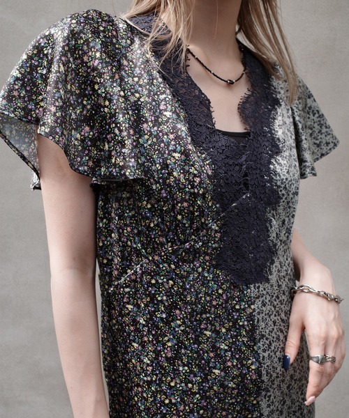 Ameri(アメリ)の「LOUISE PATTERN DOCKING DRESS(ドレス・レディース・ブラウン/ネイビー・MEDIUM/SMALL)」の12枚目の写真