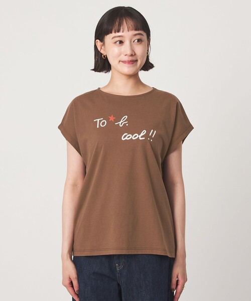 To b. by agnes b.(トゥービーバイアニエスベー)の「<To b. by agnes b.コラボ>ロゴ フレンチスリーブ Tシャツ(Tシャツ/カットソー・レディース・オフホワイト/ブラウン・FREE)」の13枚目の写真