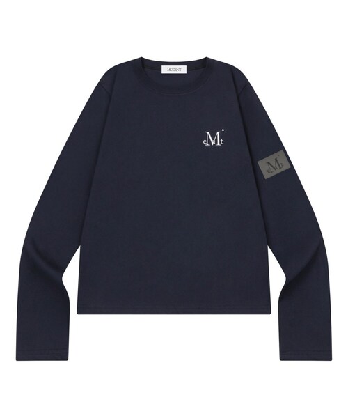 MUCENT(ムセント)の「リアムレザーパッチロングスリーブTシャツ(4カラー)(Tシャツ/カットソー・レディース・ブラック/ホワイト/ネイビー/ライトグレー・FREE)」の4枚目の写真