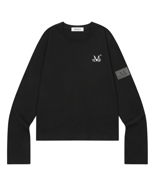 MUCENT(ムセント)の「リアムレザーパッチロングスリーブTシャツ(4カラー)(Tシャツ/カットソー・レディース・ブラック/ホワイト/ネイビー/ライトグレー・FREE)」の6枚目の写真