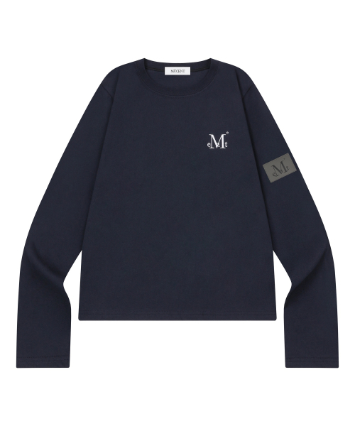 MUCENT(ムセント)の「リアムレザーパッチロングスリーブTシャツ(4カラー)(Tシャツ/カットソー・レディース・ブラック/ホワイト/ネイビー/ライトグレー・FREE)」の10枚目の写真