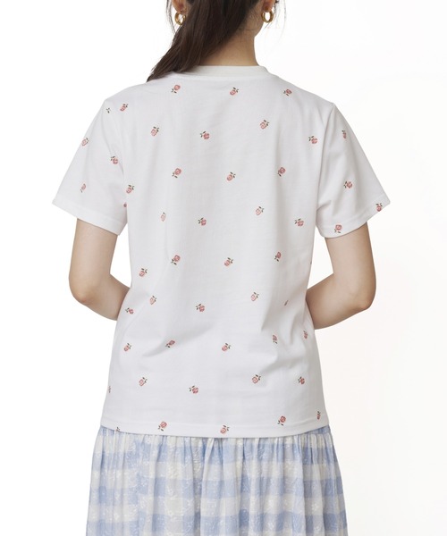 Cath Kidston（キャスキッドソン）の「フラワープリントベーシックTシャツ Rose（Tシャツ/カットソー・レディース・サックスブルー/ホワイト/ライトピンク/ライトイエロー・FREE）」の10枚目の写真