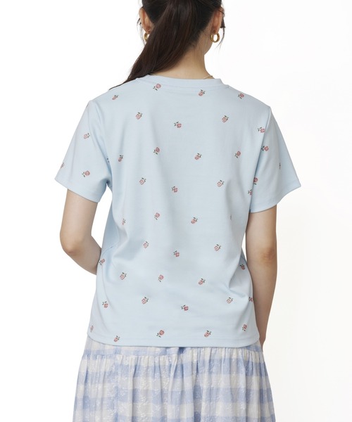 Cath Kidston（キャスキッドソン）の「フラワープリントベーシックTシャツ Rose（Tシャツ/カットソー・レディース・サックスブルー/ホワイト/ライトピンク/ライトイエロー・FREE）」の13枚目の写真