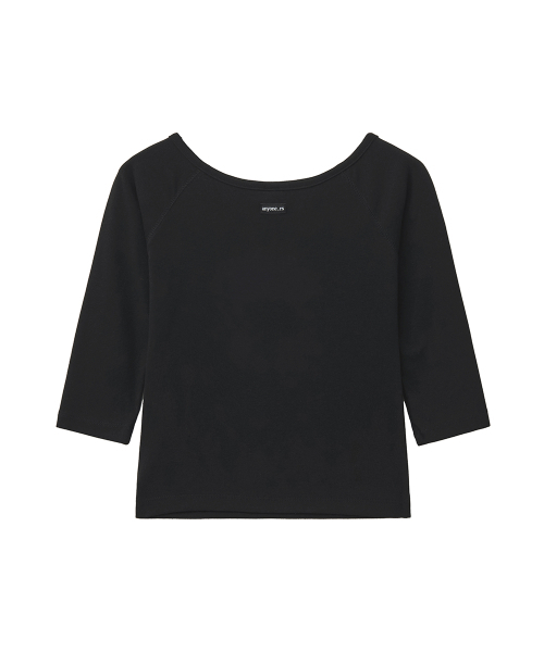RENSE(レンセ)の「Button Henley Neck Tee Black(Tシャツ/カットソー・レディース・その他・OS)」の4枚目の写真