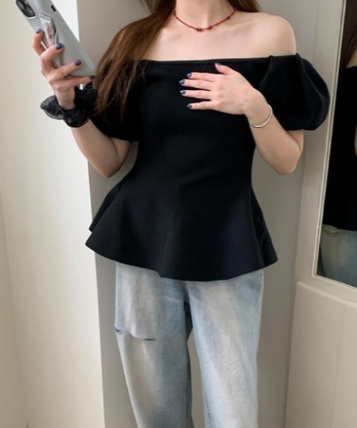 semplice(センプリチェ)の「Tシャツ【韓国ファッション】(Tシャツ/カットソー・レディース・ブラック/キャメル・F)」の6枚目の写真