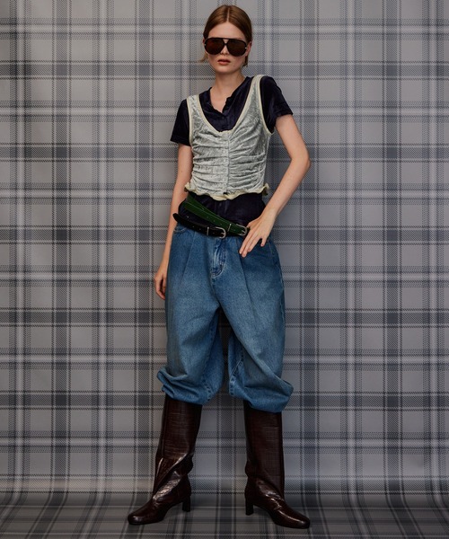 MAISON SPECIAL(メゾンスペシャル)の「Round-Toe Wide Long Boots/ラウンドトゥワイドロングブーツ(ブーツ・レディース・ゴールド/ダークブラウン/ブラック・38/36/37)」の8枚目の写真