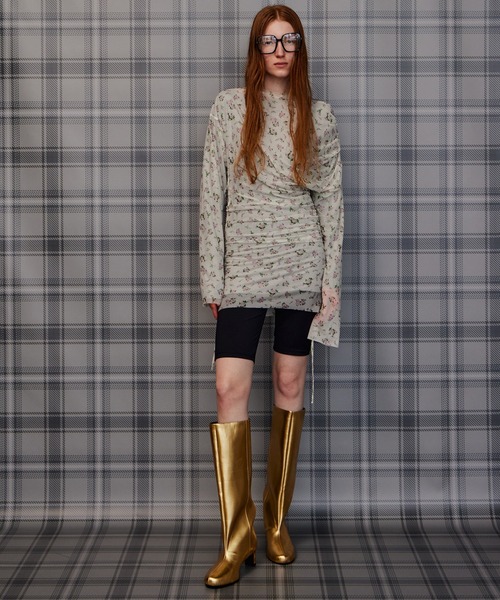 MAISON SPECIAL(メゾンスペシャル)の「Round-Toe Wide Long Boots/ラウンドトゥワイドロングブーツ(ブーツ・レディース・ゴールド/ダークブラウン/ブラック・38/36/37)」の9枚目の写真