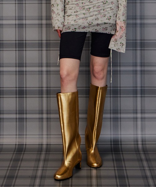 MAISON SPECIAL(メゾンスペシャル)の「Round-Toe Wide Long Boots/ラウンドトゥワイドロングブーツ(ブーツ・レディース・ゴールド/ダークブラウン/ブラック・38/36/37)」の10枚目の写真