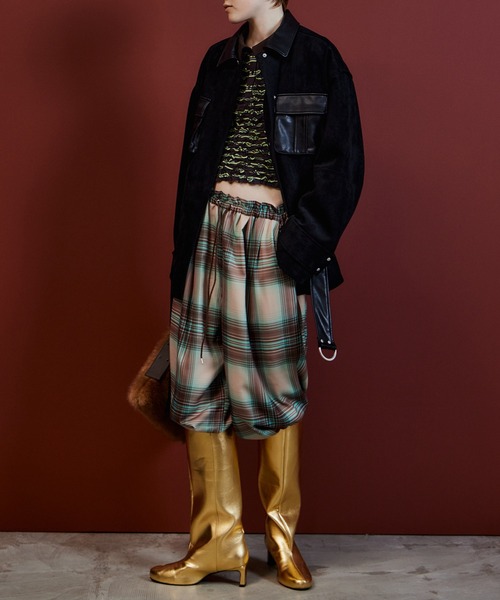 MAISON SPECIAL(メゾンスペシャル)の「Round-Toe Wide Long Boots/ラウンドトゥワイドロングブーツ(ブーツ・レディース・ゴールド/ダークブラウン/ブラック・38/36/37)」の14枚目の写真