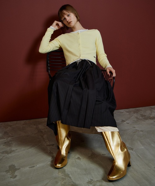 MAISON SPECIAL(メゾンスペシャル)の「Round-Toe Wide Long Boots/ラウンドトゥワイドロングブーツ(ブーツ・レディース・ゴールド/ダークブラウン/ブラック・38/36/37)」の16枚目の写真