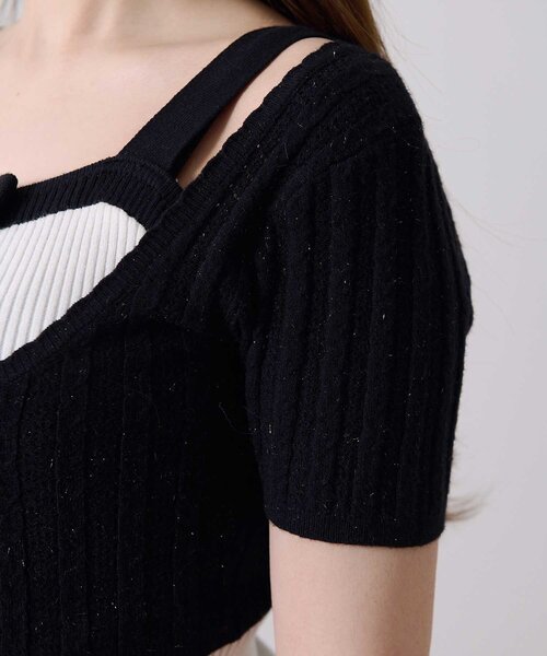 Belle Charme(ベルシャルム)の「【Belle Charme】Ribbon Rib Knit Onepiece(ワンピース・レディース・ベージュ/ブラック/オフホワイト・FREE)」の10枚目の写真