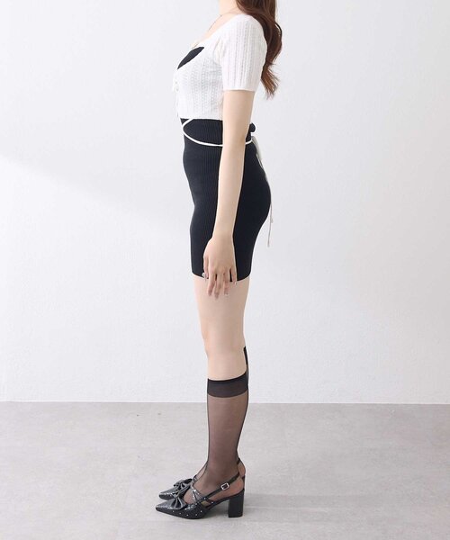 Belle Charme(ベルシャルム)の「【Belle Charme】Ribbon Rib Knit Onepiece(ワンピース・レディース・ベージュ/ブラック/オフホワイト・FREE)」の16枚目の写真