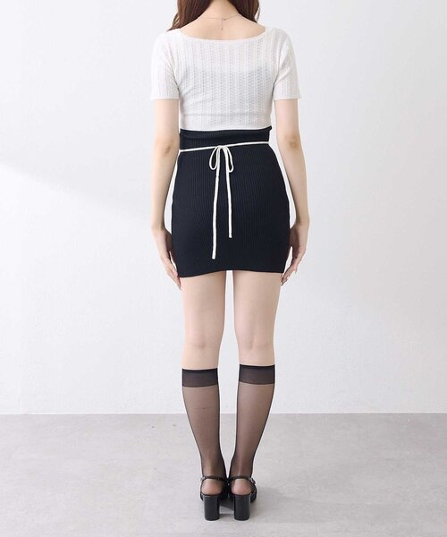 Belle Charme(ベルシャルム)の「【Belle Charme】Ribbon Rib Knit Onepiece(ワンピース・レディース・ベージュ/ブラック/オフホワイト・FREE)」の17枚目の写真
