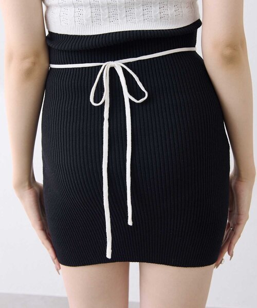 Belle Charme(ベルシャルム)の「【Belle Charme】Ribbon Rib Knit Onepiece(ワンピース・レディース・ベージュ/ブラック/オフホワイト・FREE)」の19枚目の写真