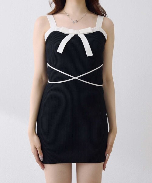 Belle Charme(ベルシャルム)の「【Belle Charme】Ribbon Rib Knit Onepiece(ワンピース・レディース・ベージュ/ブラック/オフホワイト・FREE)」の20枚目の写真