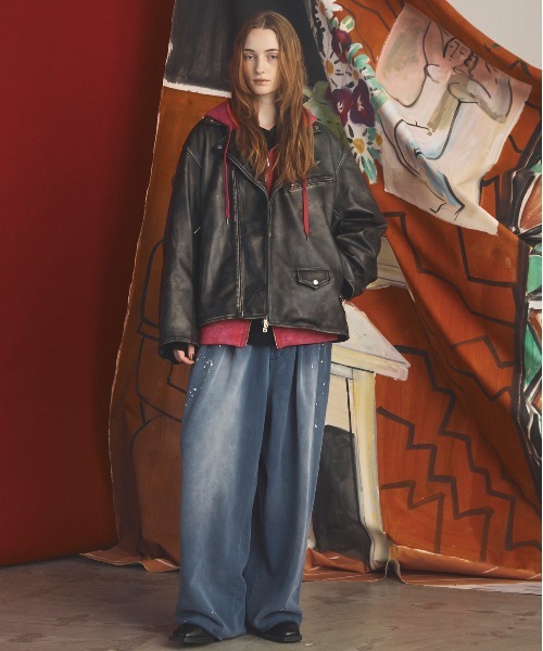 MAISON SPECIAL(メゾンスペシャル)の「《UNISEX》Distressed Effect Prime-Over ZIP Hoodie/グランジダメージプライムオーバーZIPパーカー【MAISON SPECIAL/メゾンスペシャル】■セットアップ対応■(パーカー・メンズ・ブラック/グレー/ネイビー/ピンク・2/0/1)」の7枚目の写真