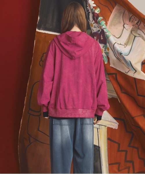 MAISON SPECIAL(メゾンスペシャル)の「《UNISEX》Distressed Effect Prime-Over ZIP Hoodie/グランジダメージプライムオーバーZIPパーカー【MAISON SPECIAL/メゾンスペシャル】■セットアップ対応■(パーカー・メンズ・ブラック/グレー/ネイビー/ピンク・2/0/1)」の19枚目の写真