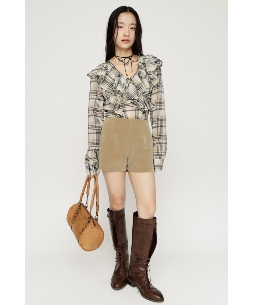 SLY(スライ)の「CLASSY LOW WAIST S/PT クラッシーローウエストショートパンツ 秋服 冬服(スラックス・レディース・ベージュ/マルチ/ブラック・0/1)」の11枚目の写真