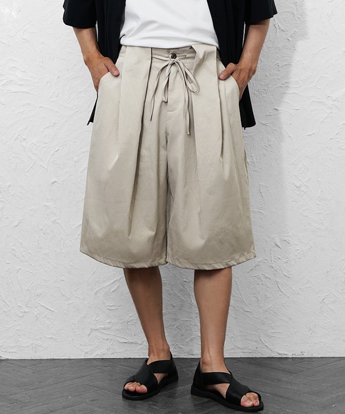 MinoriTY(マイノリティ)の「【MinoriTY】デザインタックワイドショーツ メンズ 夏服 ユニセックス ハーフパンツ(その他パンツ・メンズ・ブラック/カーキ/ベージュ・L/M)」の10枚目の写真