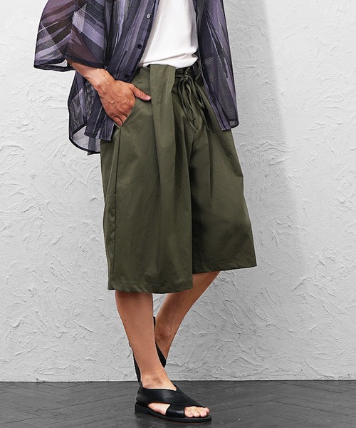 MinoriTY(マイノリティ)の「【MinoriTY】デザインタックワイドショーツ メンズ 夏服 ユニセックス ハーフパンツ(その他パンツ・メンズ・ブラック/カーキ/ベージュ・L/M)」の12枚目の写真