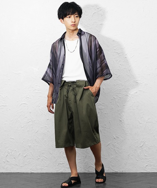 MinoriTY(マイノリティ)の「【MinoriTY】デザインタックワイドショーツ メンズ 夏服 ユニセックス ハーフパンツ(その他パンツ・メンズ・ブラック/カーキ/ベージュ・L/M)」の13枚目の写真