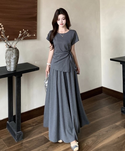 FAVORITO(ファヴォリート)の「リボントップススカートセットアップ(セットアップ・レディース・グレー/ブラック・XL/L/M/S)」の15枚目の写真