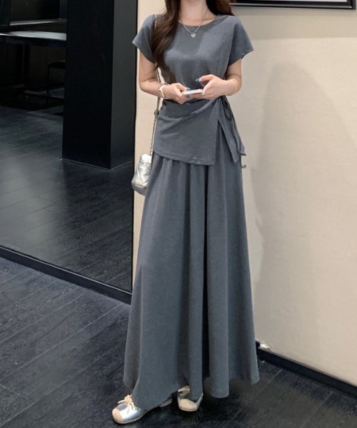 FAVORITO(ファヴォリート)の「リボントップススカートセットアップ(セットアップ・レディース・グレー/ブラック・XL/L/M/S)」の9枚目の写真