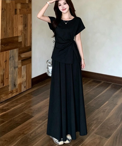 FAVORITO(ファヴォリート)の「リボントップススカートセットアップ(セットアップ・レディース・グレー/ブラック・XL/L/M/S)」の5枚目の写真
