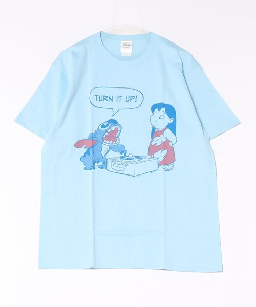 Disney(ディズニー)の「【 Disney 】 プリントTシャツ リロとスティッチ 26S7(Tシャツ/カットソー・レディース・ライトブルー・LARGE)」の1枚目の写真
