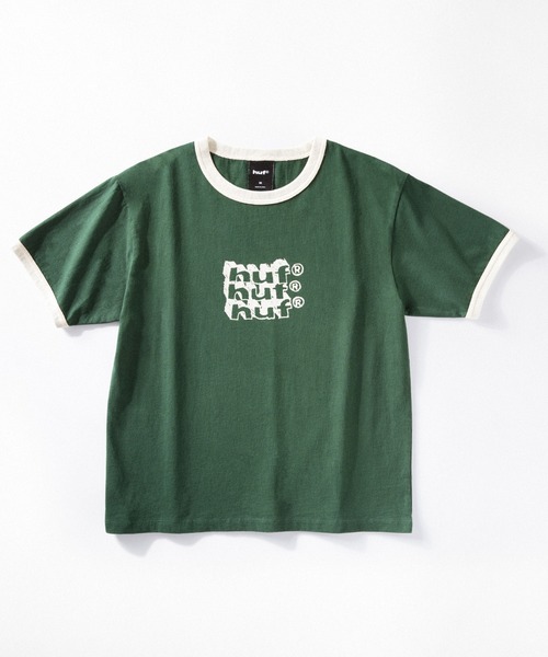HUF(ハフ)の「HAND STACKED TINY RINGER TEE(Tシャツ/カットソー・メンズ・ネイビー/ナチュラル/グリーン系その他・L/M/S)」の2枚目の写真
