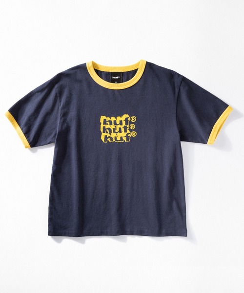 HUF(ハフ)の「HAND STACKED TINY RINGER TEE(Tシャツ/カットソー・メンズ・ネイビー/ナチュラル/グリーン系その他・L/M/S)」の3枚目の写真