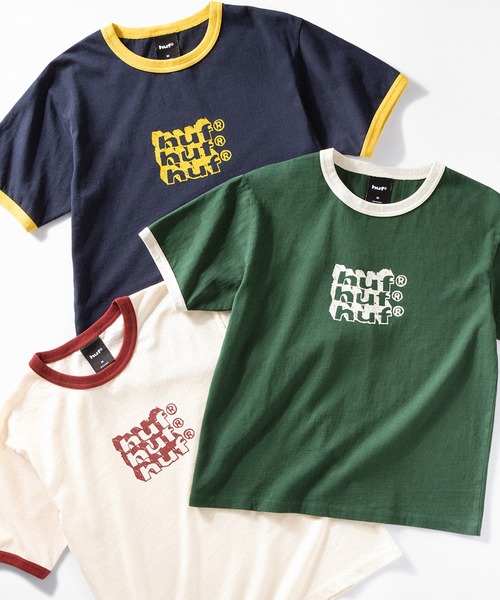 HUF(ハフ)の「HAND STACKED TINY RINGER TEE(Tシャツ/カットソー・メンズ・ネイビー/ナチュラル/グリーン系その他・L/M/S)」の5枚目の写真