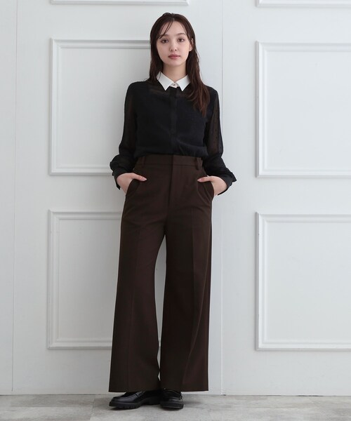 DRESSTERIOR（ドレステリア）の「【セットアップ可/温度調節】コンフォータブルワイドパンツ（その他パンツ・レディース・ブラウン系その他・38/36/34）」の5枚目の写真