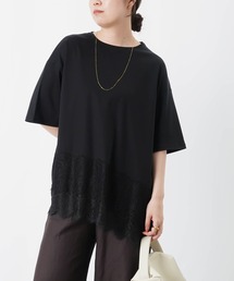LUCA/LADY LUCK LUCA（ルカ/レディラックルカ）の「LC/LLL コンパクトスムースアシメレースドッキングプルオーバー（Tシャツ/カットソー）」
