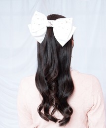 LAFARY（ラファリー）の「ビジューサテンリボンバレッタ（バレッタ/ヘアクリップ）」