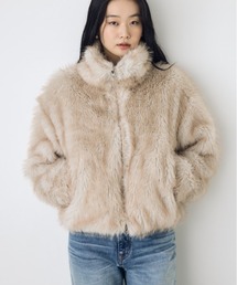 AZUL BY MOUSSY（アズールバイマウジー）の「【ボリュームたっぷり！】スタンドジップフェイクファーコート 秋服 冬服　スタンドネック　ハイネック（ブルゾン）」