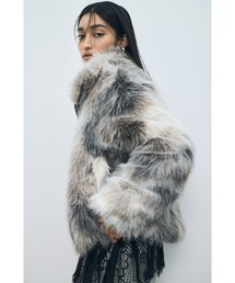 AZUL BY MOUSSY（アズールバイマウジー）の「【ボリュームたっぷり！】スタンドジップフェイクファーコート 秋服 冬服　スタンドネック　ハイネック（ブルゾン）」