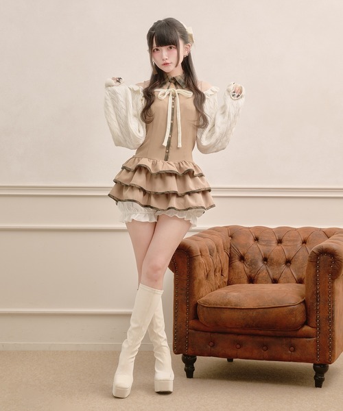 Pal elfy(パルエルフィー)の「ケーブルボレロカーディガン(ニット/セーター・レディース・ブラウン系その他/オフホワイト/ブラック・フリー)」の9枚目の写真