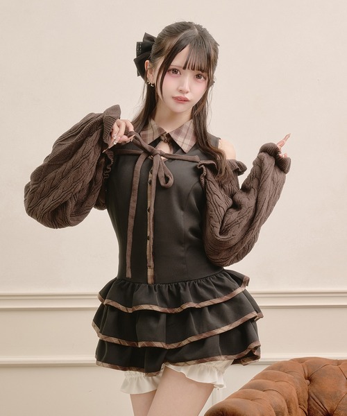 Pal elfy(パルエルフィー)の「ケーブルボレロカーディガン(ニット/セーター・レディース・ブラウン系その他/オフホワイト/ブラック・フリー)」の17枚目の写真